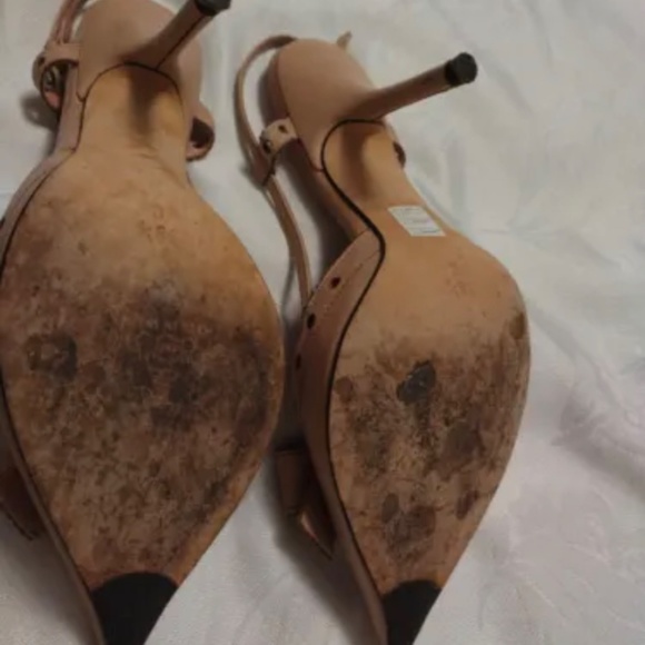 Pura Lopez Womens Dressy Slingback Pink Pointy Toe Mid Heel Sandal Pumps 38.5 C - Picture 3 of 6